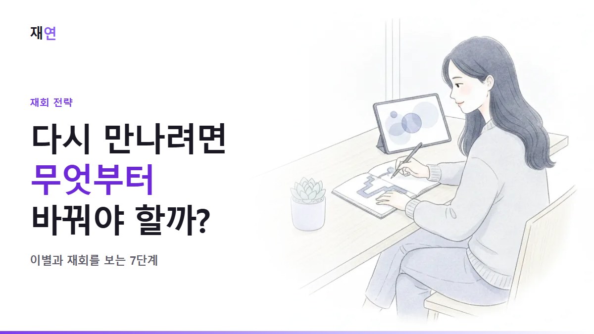 이별과 재회를 단순화해보자: 7단계 구조 분석, 노트에 계단 모양 길을 그리는 사람