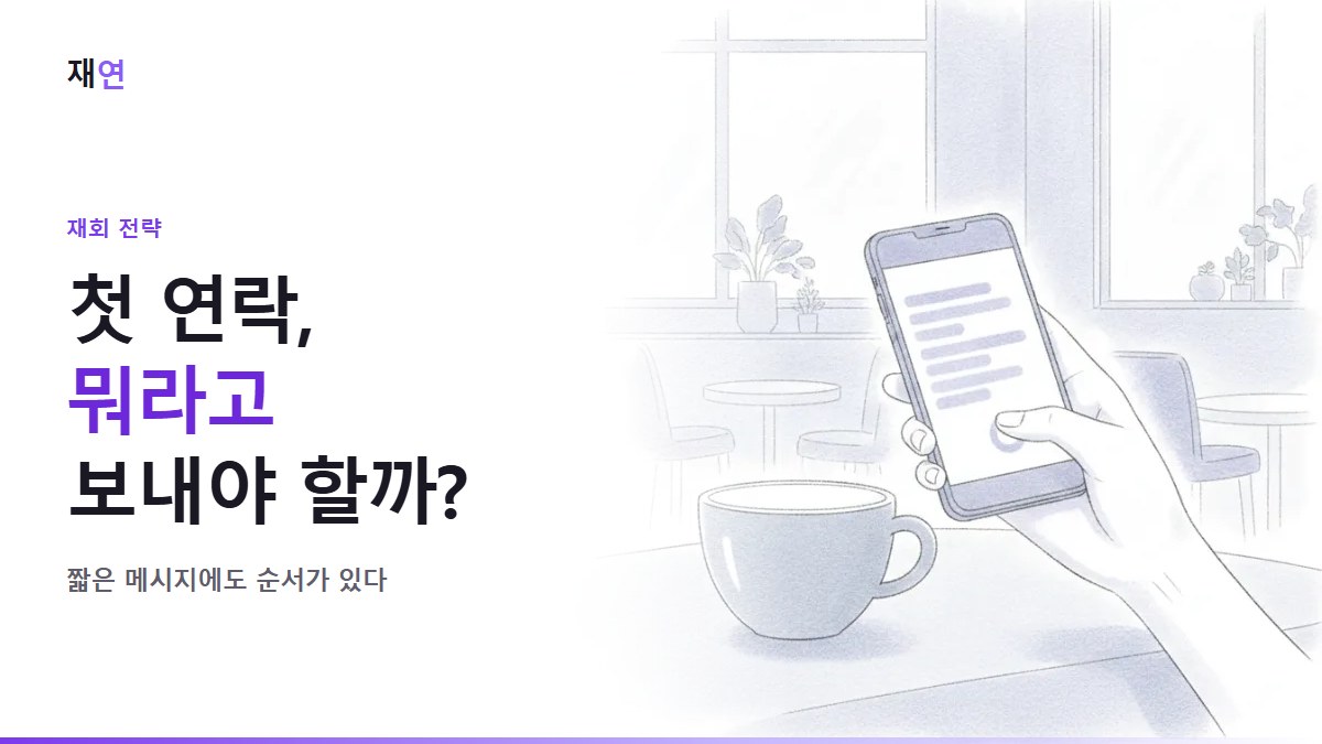 재회 첫 연락 메시지 작성법: 읽히고 답 오는 구조, 짧은 메시지를 보내기 직전의 엄지손가락