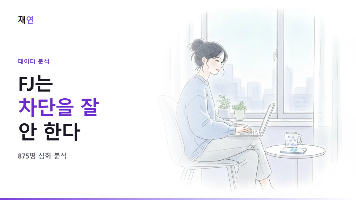 FJ는 차단을 잘 안 한다, 대신 하면 끝까지 한다 (875명 심화 분석), 노트북을 덮고 창가로 돌아앉는 사람