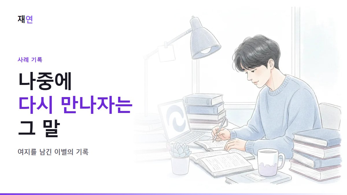 "나중에 다시 만나자"는 말, 믿고 기다려도 될까, 교재가 쌓인 책상에서 공부하는 사람