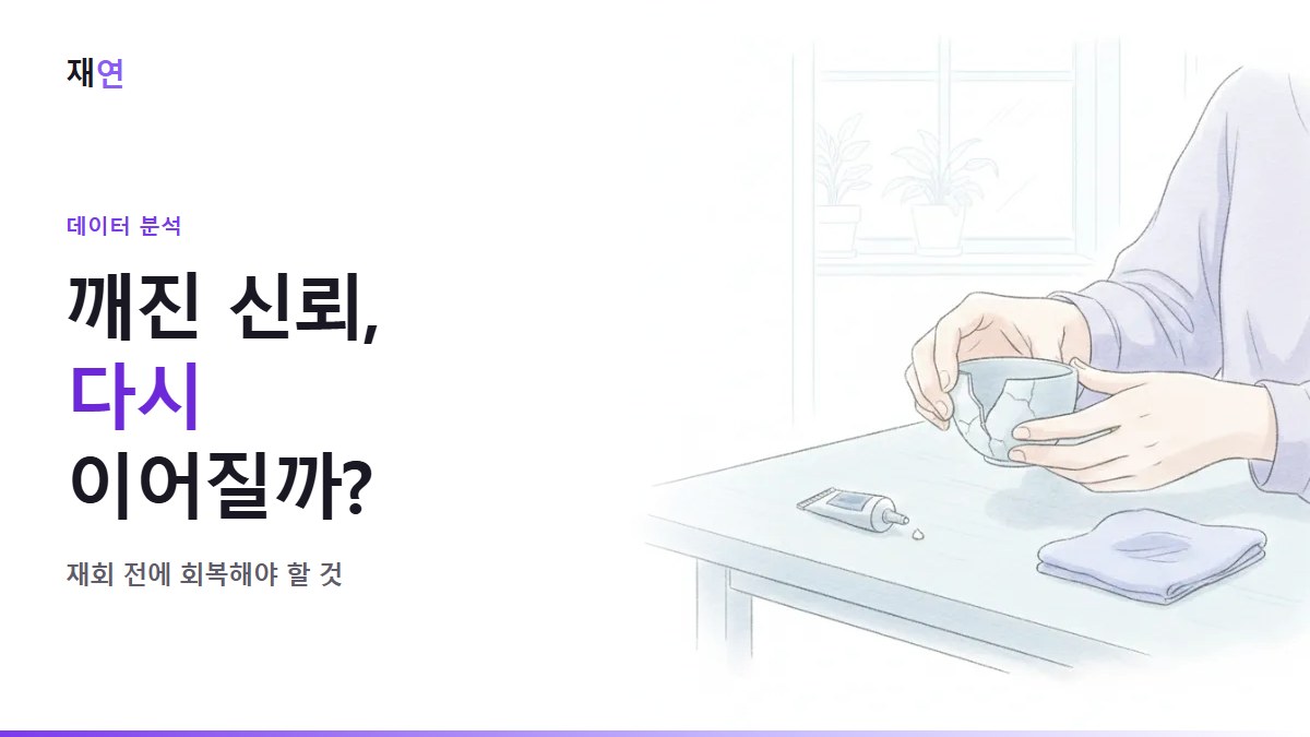 신뢰가 깨져서 헤어졌다면 재회할 수 있을까요?, 금이 간 찻잔을 조심스럽게 붙이는 두 손