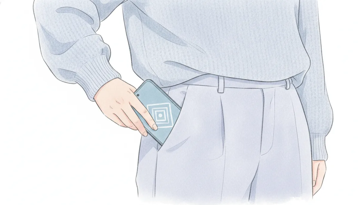 스마트폰을 주머니에 넣는 손